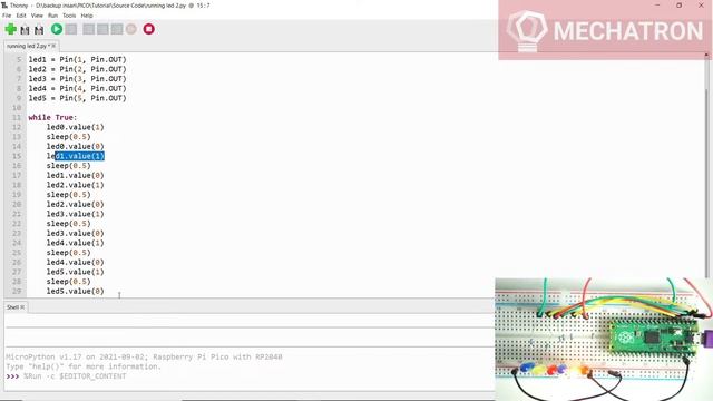 Raspberry Pi Pico Tutorial !! Running LED - Set GPIO sebagai Output || Part 2 смотреть онлайн
