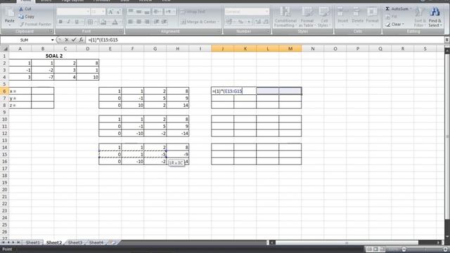 LANGKAH - LANGKAH ELIMINASI GAUSS JORDAN PADA MICROSOFT EXCEL || TUGAS MATKUL ALJABAR LINEAR смотреть онлайн