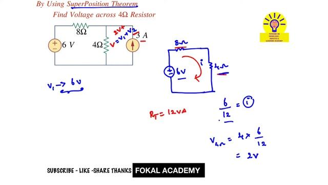 Find voltage drop Across a Resistor || By Using Superposition Theorem || Circuit Analysis смотреть онлайн