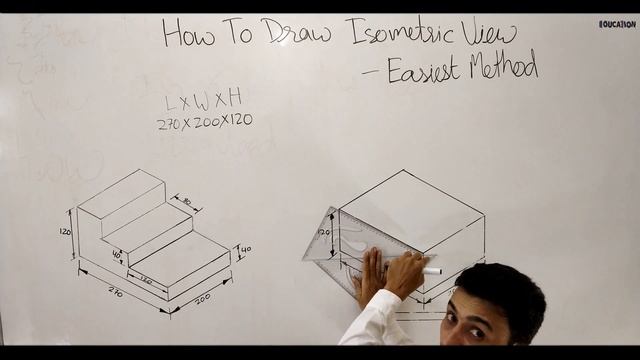 How To Draw Isometric View - Easiest Method (Basic Engg. Drawing Video - 4) By Surender Sharma смотреть онлайн