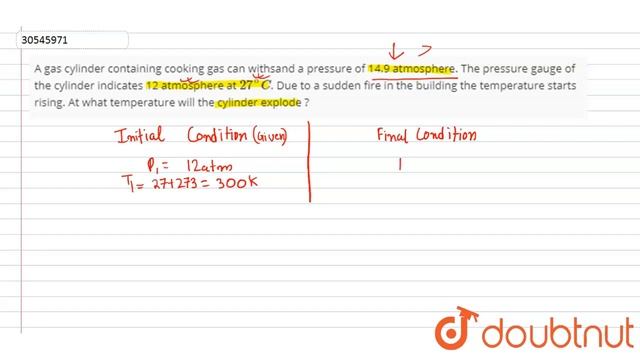 A gas cylinder containing cooking gas can withsand a pressure of 14.9 atmosphere. смотреть онлайн