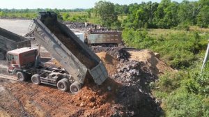 Строительство, финальная стадия засыпки большой площади