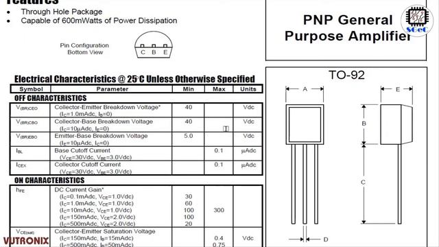 [SGeC] 2N4403 PNP transistor used for low power switching and amplifier applications смотреть онлайн