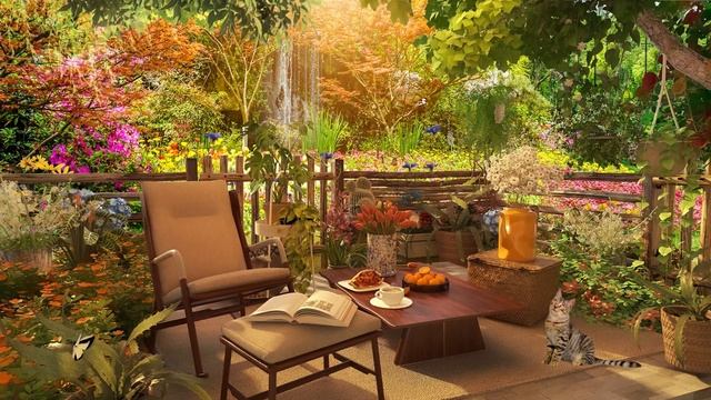 Spring Sunrise in Cozy Porch Garden Ambience with 24 hours Relaxing Music for Good Mood & Meditatio смотреть онлайн
