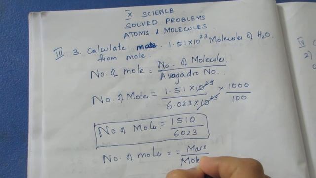 TN Class 10 Science Chemistry Atoms & Molecules Solved Problem 3(iii) смотреть онлайн