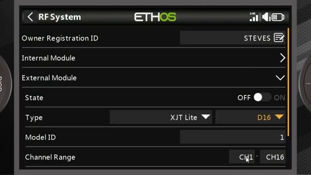 FrSky Tandem/Ethos Transmitter Quick Setup Guide