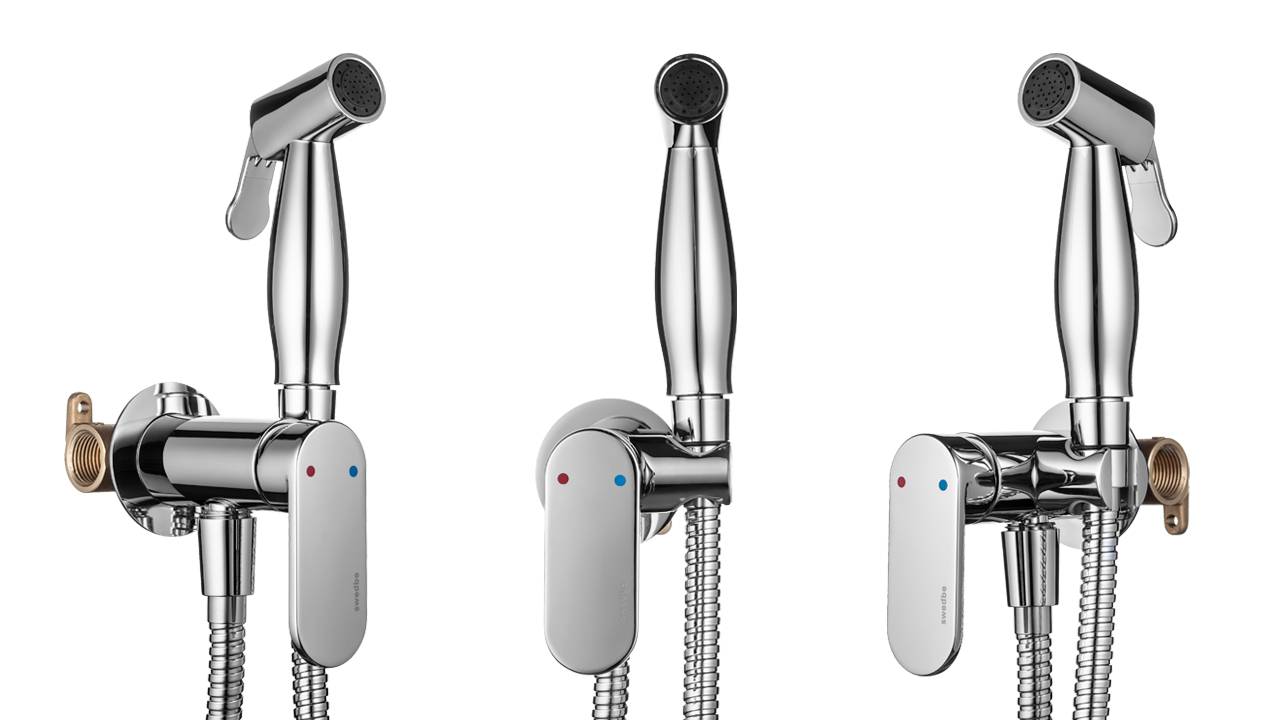 Распаковка встраиваемого смесителя с гигиеническим душем Swedbe Platta 5567 смотреть онлайн