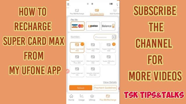 How to recharge Super Card Max from My Ufone App || смотреть онлайн