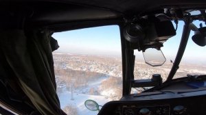 Полет по кругу глазами пилота вертолета Ми8/ POV video from Mi8 cabin