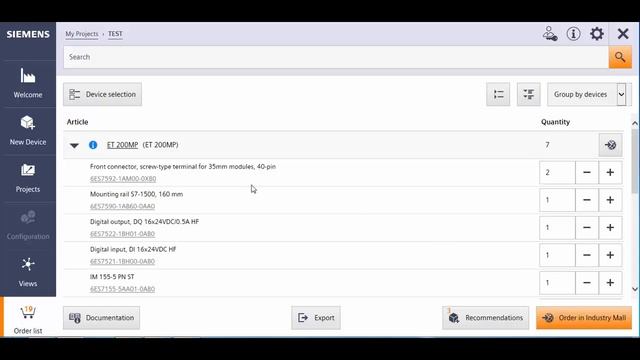 Siemens TIA Selection Tool Exporting the project BOM смотреть онлайн