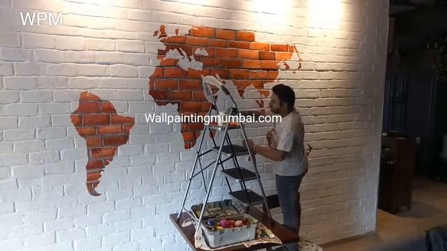 World Map Wall Mural For Cafe Or Restaurants by Wall Painting Mumbai смотреть онлайн