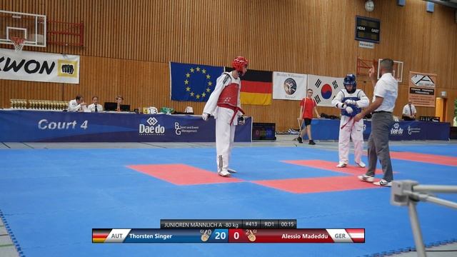 Bodensee Cup 2019 Taekwondo Match 413 Thorsten Singer AUT vs Alessio Madeddu GER смотреть онлайн