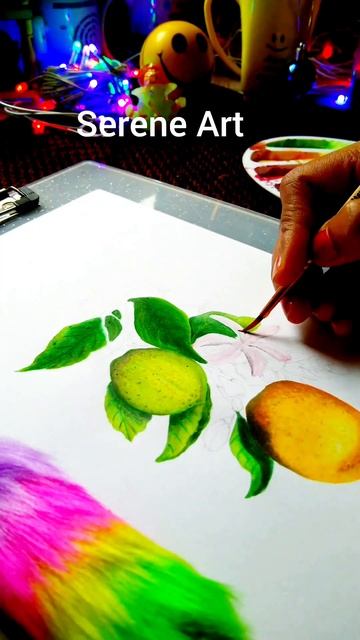 Watercolor Painting 🤩A Branch Of Lemons 🍋 How To Paint Lemons смотреть онлайн