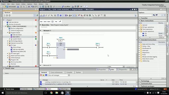 TIA Portal Siemens S7 1200 - Counter смотреть онлайн