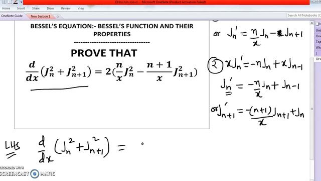 BESSEL’S EQUATION:- BESSEL’S FUNCTION /////// d/dx (Jn^2+J(n+1)^2 )=2(n/x Jn^2-(n+1)/x J(n+1)^2) смотреть онлайн