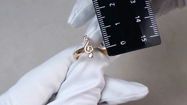 Кольцо из золочёного серебра AQUAMARINE с фианитом А68680А-п смотреть онлайн