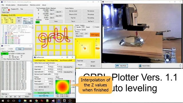 GRBL-Plotter 1.1.0.0 Autoleveling смотреть онлайн