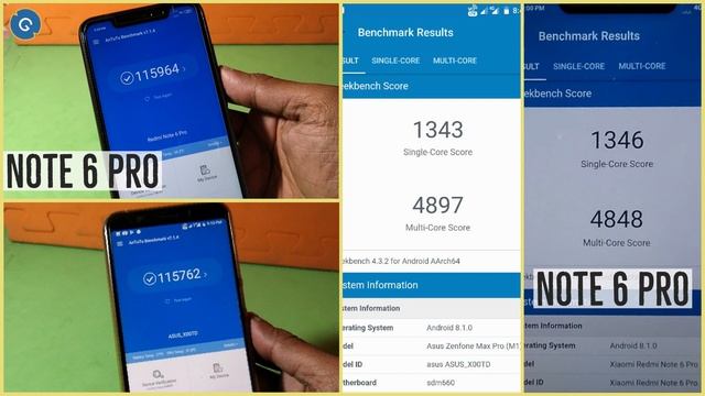 AnTuTu and Geekbench Score of Redmi Note 6 Pro, Asus Zenfone Max Pro M2, M1 and RealMe 2 Pro смотреть онлайн