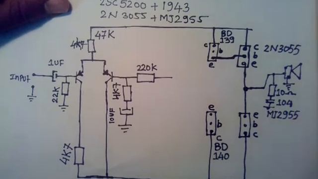 2n 3055 100 Watt Amplifier Circuit Study
