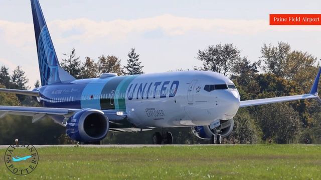 United 737 Max 10 (SAF Livery) Test Flight Takeoff At PAE смотреть онлайн