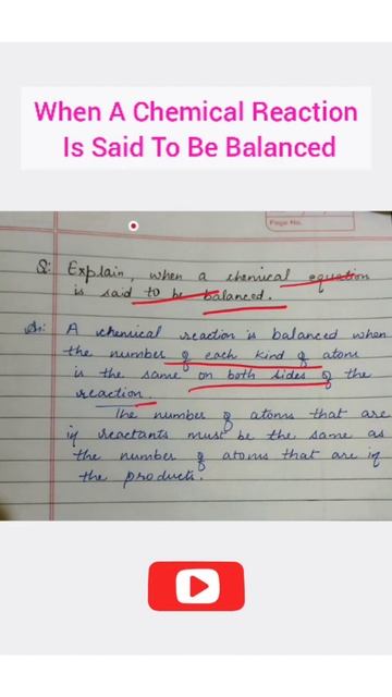 When A Chemical Reaction Is Said To Be Balanced || Chemical Reactions And Equations смотреть онлайн