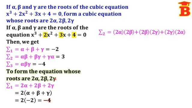 To form a Cubic Equation if alpha, beta, gamma are the roots смотреть онлайн
