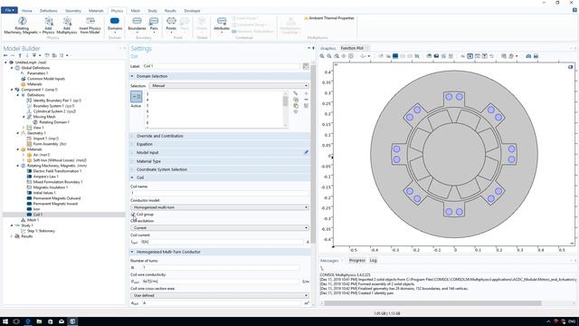 Permanent magnet generator modeling in 2D COMSOL Multiphysics смотреть онлайн