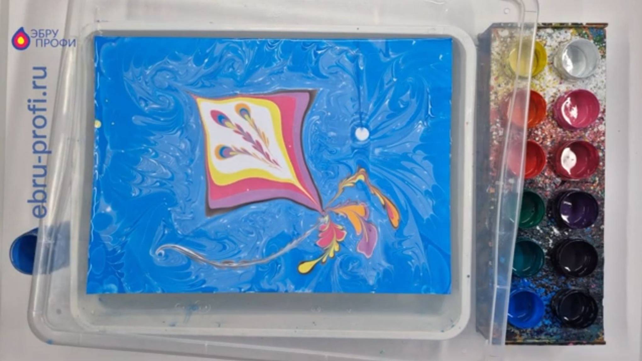 Рисуем на воде. _ВОЗДУШНЫЙ ЗМЕЙ_. Урок для самостоятельной практике по эбру от ЭБРУ-ПРОФИ. смотреть онлайн