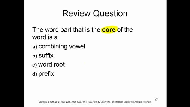 Identify and define the four word parts and combing form смотреть онлайн