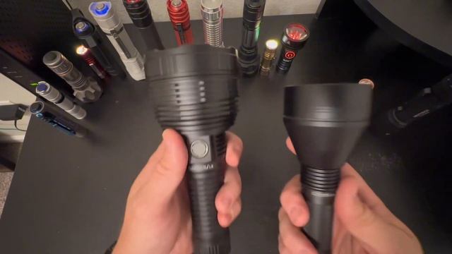 Convoy L8 Sbt90.2 Flashlight Review. Comparison Between L8 And L21b W/sft40. Drone Beamshots Of L8