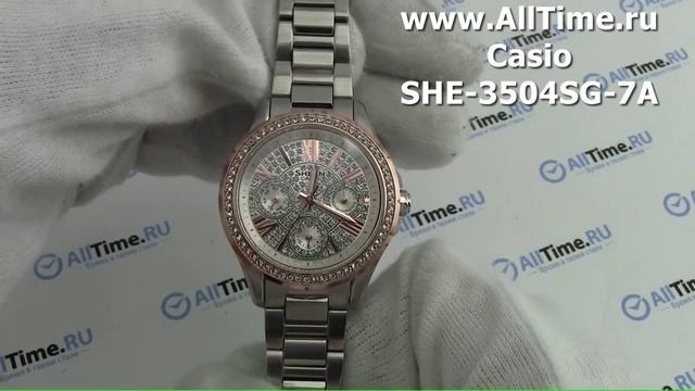 Обзор. Женские наручные часы Casio SHE-3504SG-7A смотреть онлайн