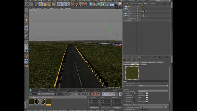 The lesson of creating a road landscape and its animation in Cinema 4D смотреть онлайн