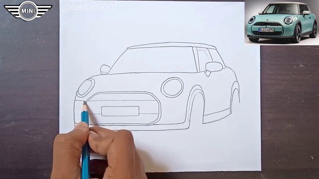 Drawing a Mini Cooper l MINI COOPER Car Drawing Simple Tutorial | #minicooper #cardrawing смотреть онлайн