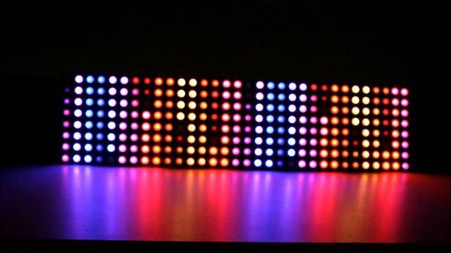 Flexible 8x32 NeoPixel (WS2812B ) RGB LED Matrix  Demo