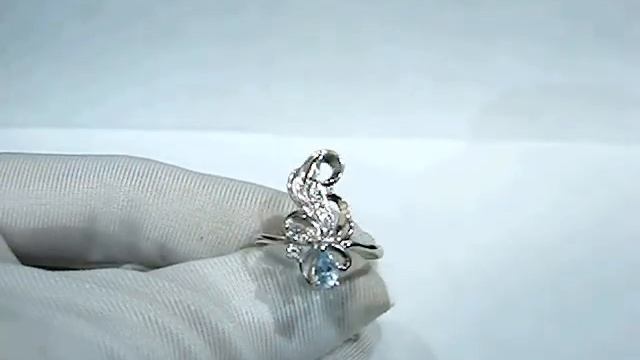Серебряное кольцо 925 пробы с топазом, фианитом, 2200000308764 смотреть онлайн