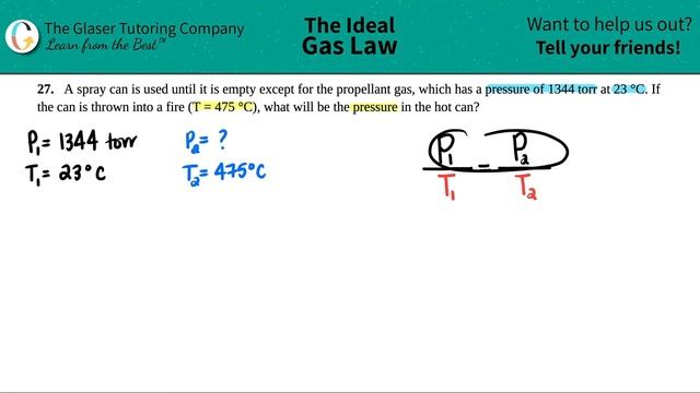 9.27 | A spray can is used until it is empty except for the propellant gas, which has a pressure of смотреть онлайн
