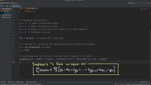 Simpson’s 1/3 Rule In Python смотреть онлайн
