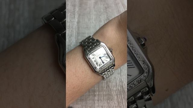 Cartier Panthere Medium Steel Diamond Ladies Watch W4PN0008 | SwissWatchExpo смотреть онлайн