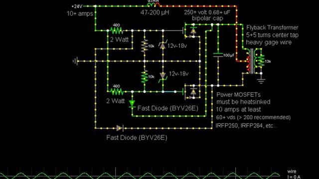 ZVS (Zero Voltage Switching) Flyback Driver - Simulation смотреть онлайн