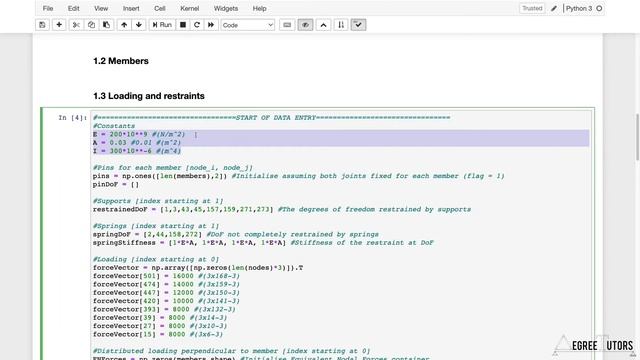 [3/3] Multi-storey Frame Analysis using the Direct Stiffness Method in Python | DegreeTutors.com смотреть онлайн