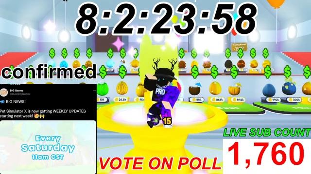 Pet Simulator X GARDEN WORLD Update LIVE COUNTDOWN! смотреть онлайн