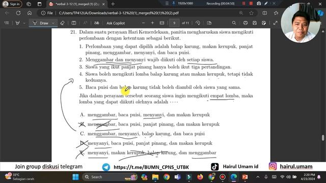 FR TKD BUMN 2024 || Verbal Logical Reasoning|| Part 3 смотреть онлайн