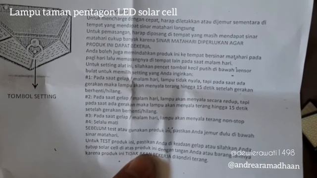 Lampu Taman LED Pentagon Solar Cell tanpa perlu kabel dan colok listrik смотреть онлайн