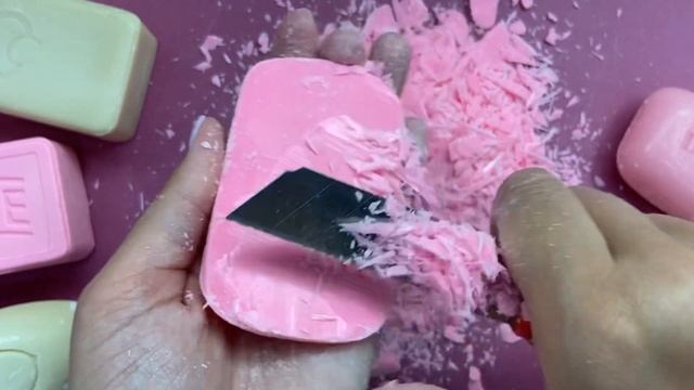 Pink And White Set / Розово-белый сет / Cutting Dry Soap / Режу сухое мыло / Asmr Sounds / Асмр