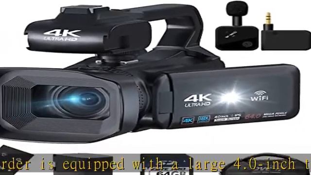 KOMERY Video Camera Camcorder UHD Video Camera 4K 64MP with Focus Function 4.0 Inch Touchscreen Wir смотреть онлайн