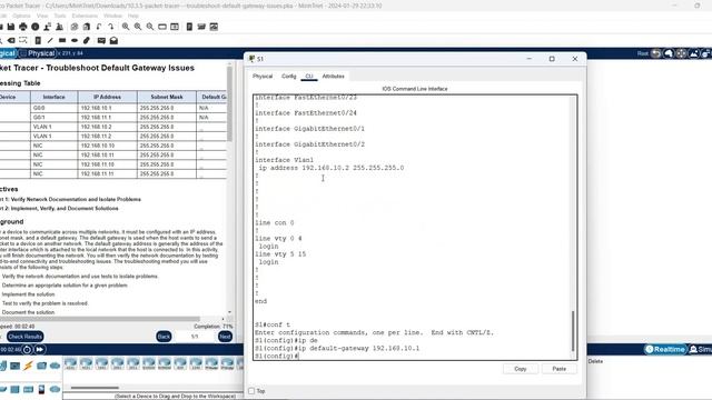 10.3.5 Packet Tracer - Troubleshoot Default Gateway Issues смотреть онлайн