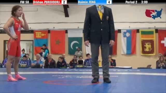 58 KG RR5 - Orkhon Purevdorj (MGL) vs Huimin Feng (CHN) смотреть онлайн