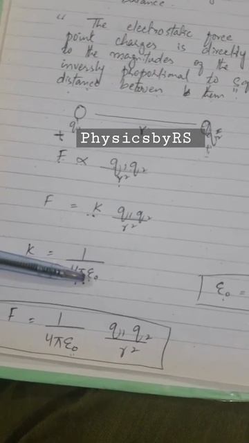 Equation of Coulomb's Law l PhysicsbyRS смотреть онлайн