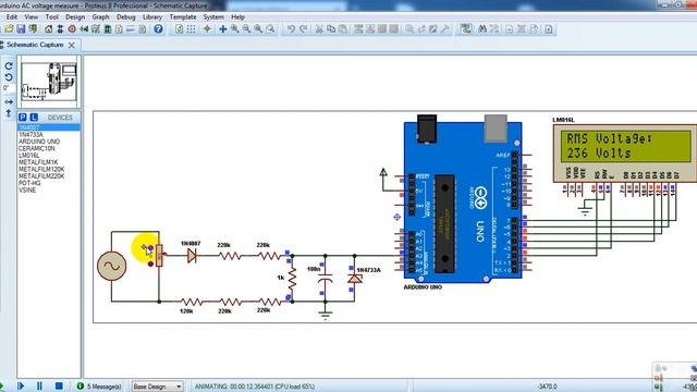 AC Voltmeter With Arduino - Proteus Simulation