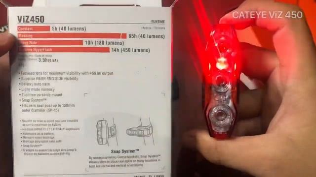 Cateye ViZ 450 TL LD820 Best Rear Light Ever